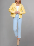 Women's Yellow Sheepskin Leather Jacket