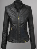 Womens Brown Leather Moto Jacket