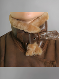 Womens Brown Leather Sheepskin Shearling Jacket