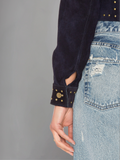 Womens Cropped Suede Leather Jacket