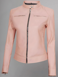 Womens Real Leather Quilted Jacket