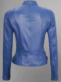 Womens Real Leather Quilted Jacket