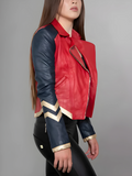 Womens Warrior Red Leather Jacket