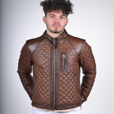 Mens Brown Quilted Jacket Jackets Empire
