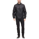 Mens Premium Black Leather Coat - 3/4 Length Jackets Empire