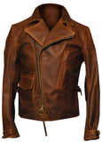 Mens Brando Cafe Racer Motorcycle Leather Jacket Jackets Empire