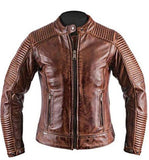 Mens Retro Cafe Racer Distressed Brown Jacket Jackets Empire