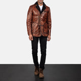 Rocky Brown Fur Leather Coat Jackets Empire