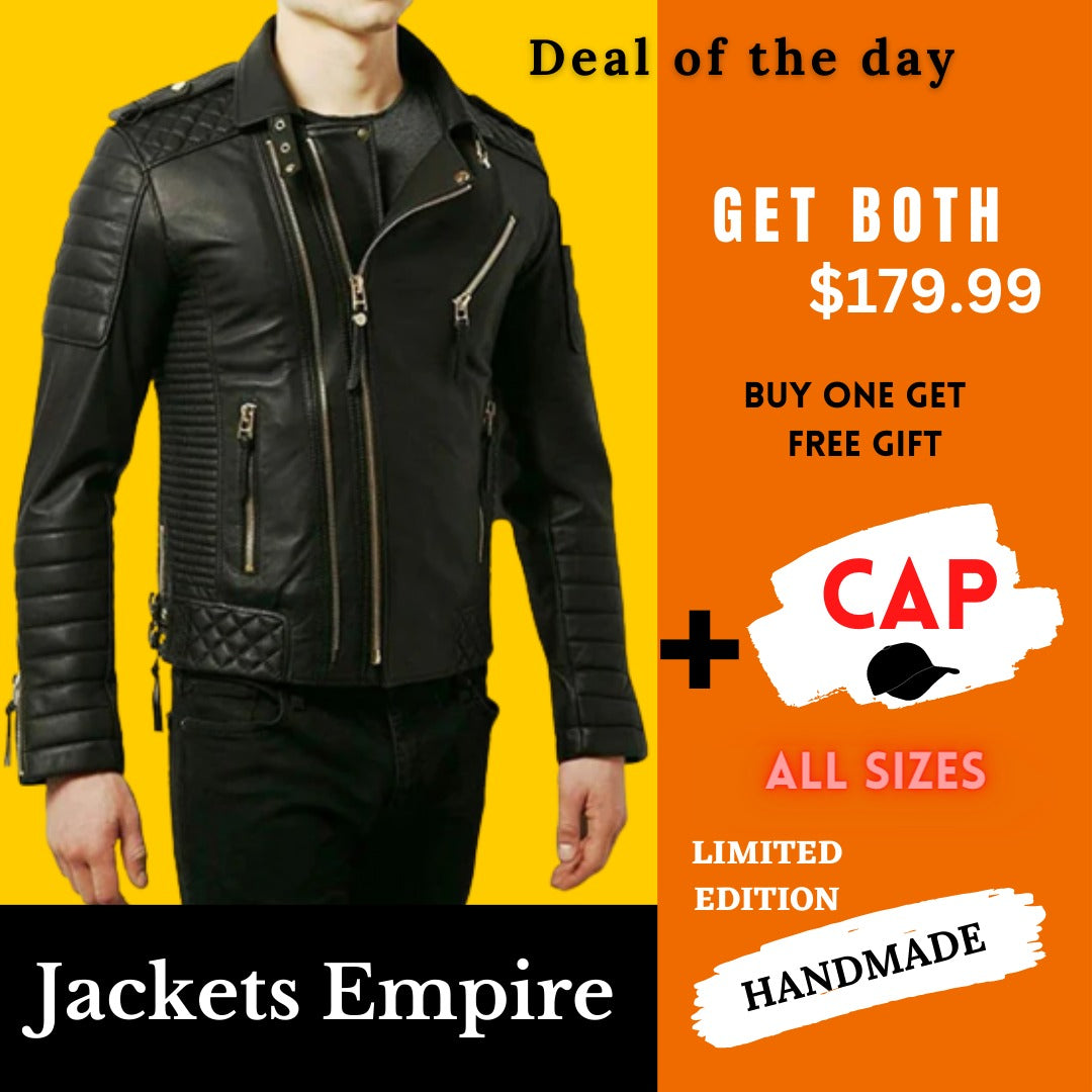 Mens Black Custom Leather Jacket Jackets Empire
