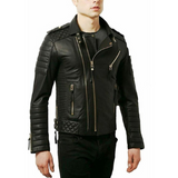 Mens Black Custom Leather Jacket Jackets Empire