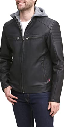 Men's Real Leather Hooded Racer Jacket Jackets Empire