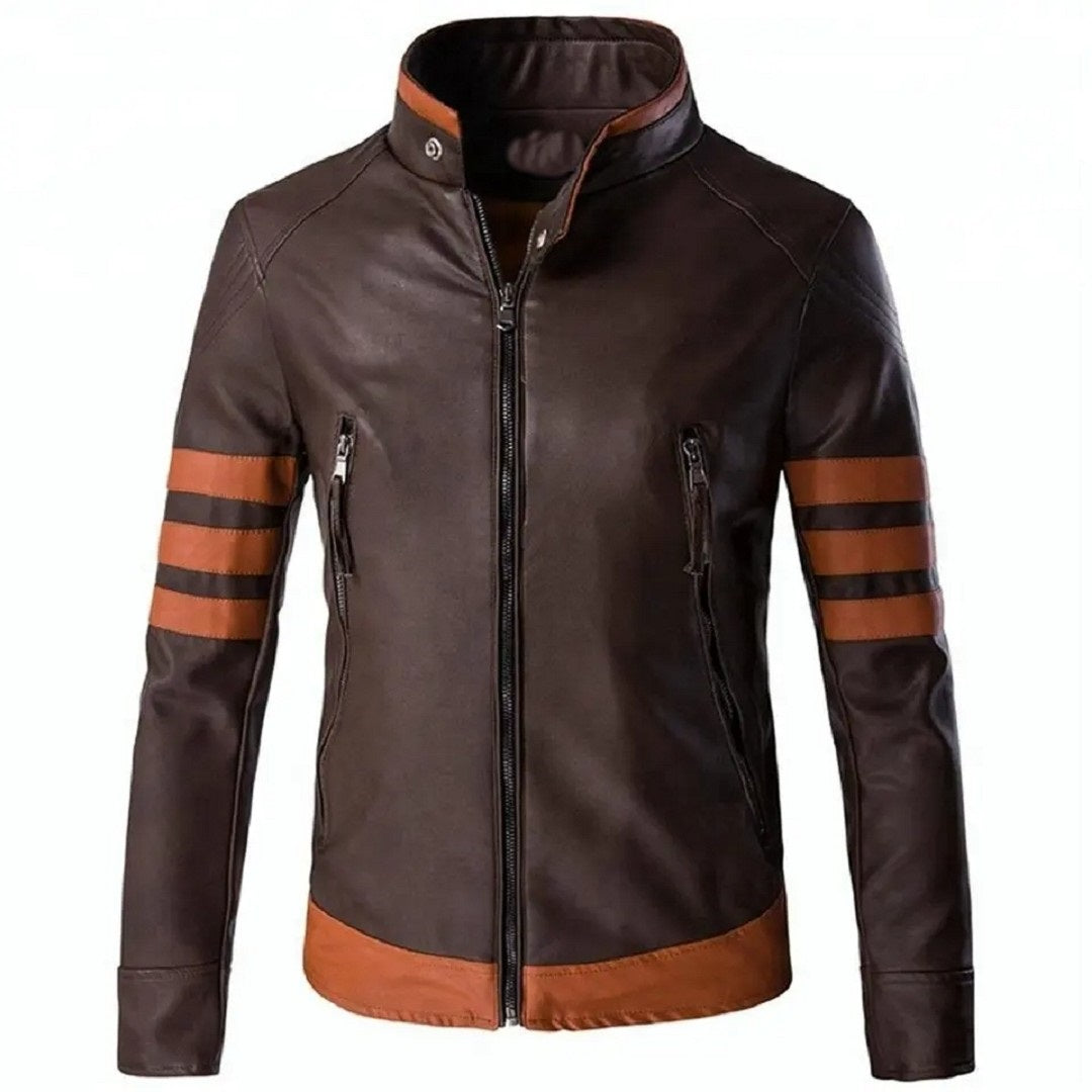 X-Men Origins Wolverine Logan Dark Brown Leather Jacket Jackets Empire