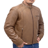 Heavy-duty Brown Leather Bomber Jacket Jackets Empire