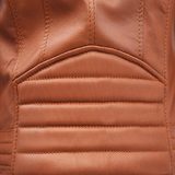 Slim Tan Brown Biker Leather Jacket Jackets Empire