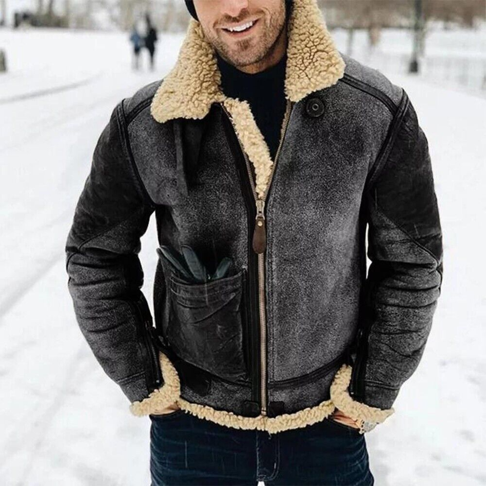Men’s WHJ02 Winter Shearling Leather Jacket Jackets Empire
