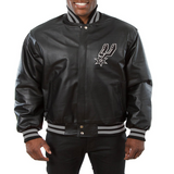 San Antonio Spurs Varsity Black Leather Jacket Jackets Empire